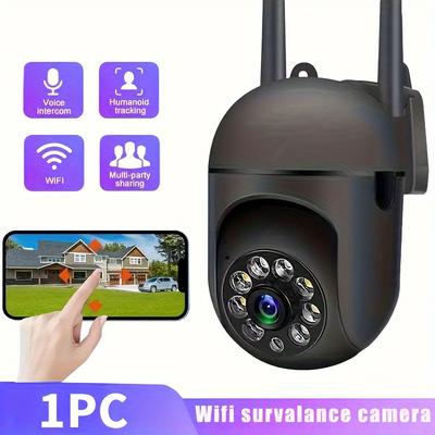 TEMU Camera And Color Night Vision 1080p Hd Indoor/outdoor Camera Bidirectional Audio Safety Camera Pan/tilt/ Wi Fi Smart Camera And Pet Movement Tracking Color Night Vision Bidirectional Audio