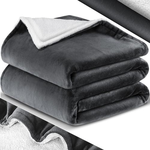 Kesser - Kuscheldecke Flauschige Sherpa Extra Weich & Warm Wohndecke Flanell Fleecedecke Falten