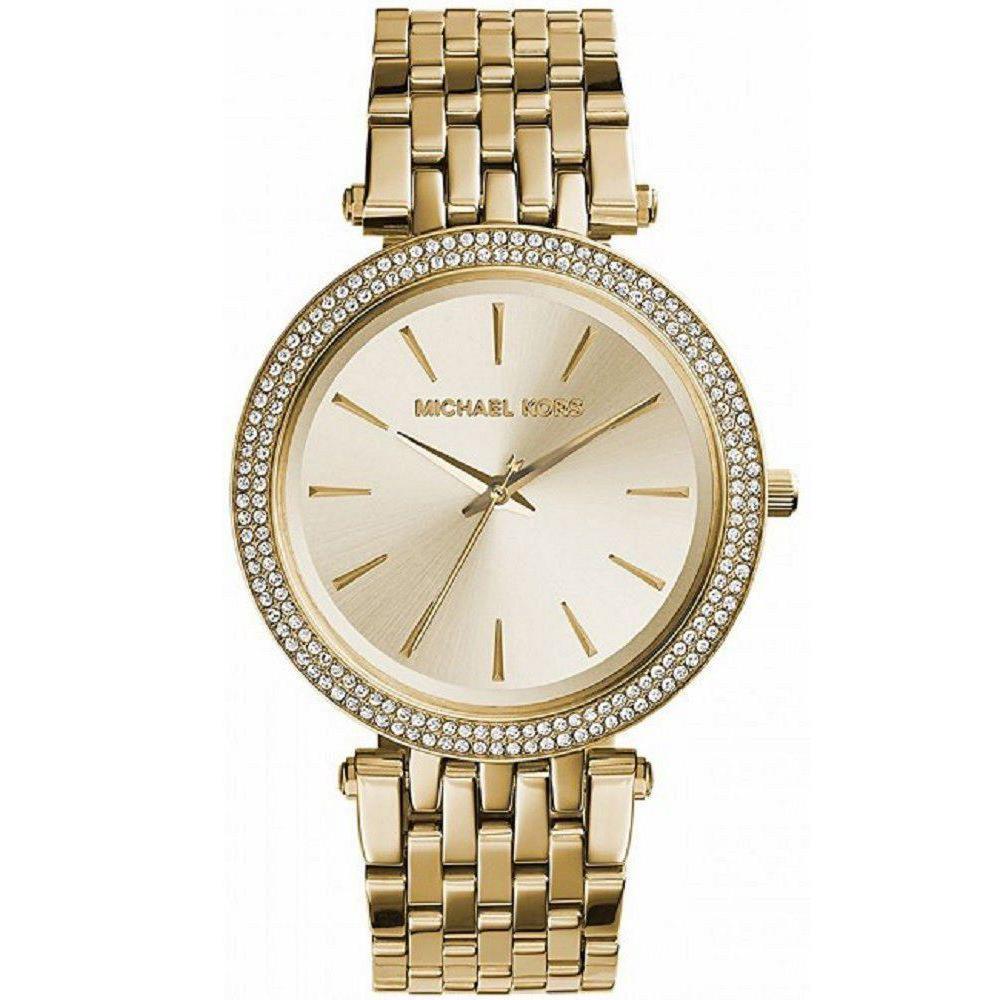 Michael Kors MK3430 Darci Crystal Gold Ton Edelstahl Damenuhr Image