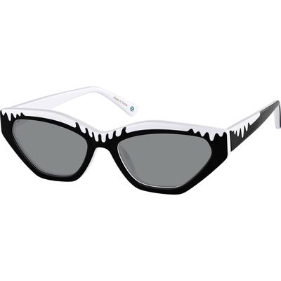 Zenni Women's Vintage Cat-Eye Rx Sunglasses Black Plastic Full Rim Frame