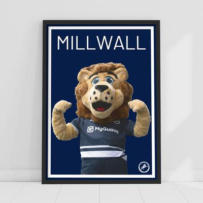 Millwall Zampa Maskottchen-Druck – gerahmt A3 Image