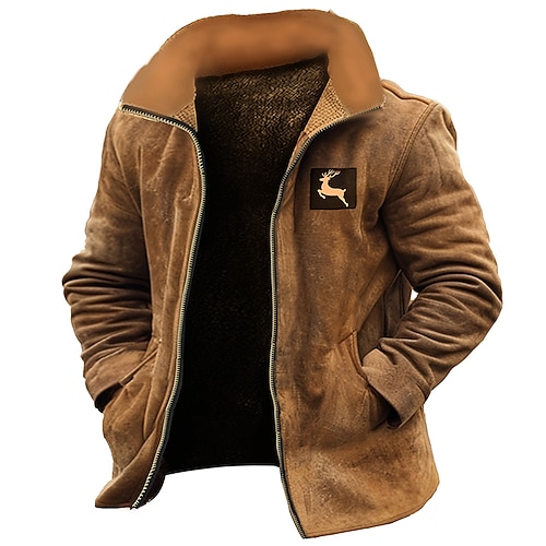 Capodanno Natale Per uomo Mucca Con logo Stampa di mucca Felpe Felpa Felpa con zip Manica lunga Felpa Con cerniera Di tendenza Fantastico Giornaliero Con stampe Natale Da mare Feste Zip intera