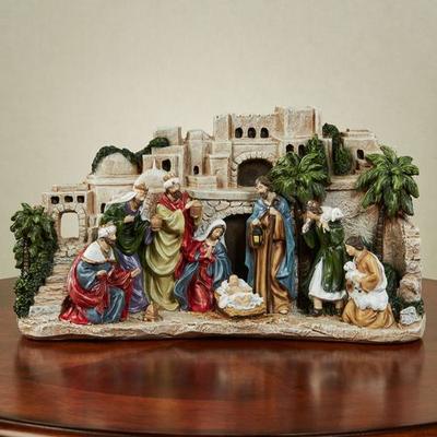 Nativity Scene Sculpture Multi Jewel , Multi Jewel