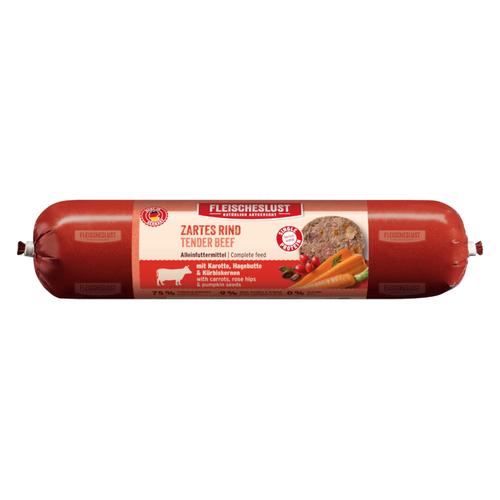 8x400g Zartes Rind mit Karotte, Hagebutte & Kürbiskernen Fleischeslust Hundefutter nass