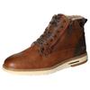 Winterboots MUSTANG SHOES, Herren, Gr. 45, braun (cognac used), Lederimitat, used, casual, Schuhe, Schnürboots, Casual-Stiefelette mit kariertem Einsatz am Schaftrand