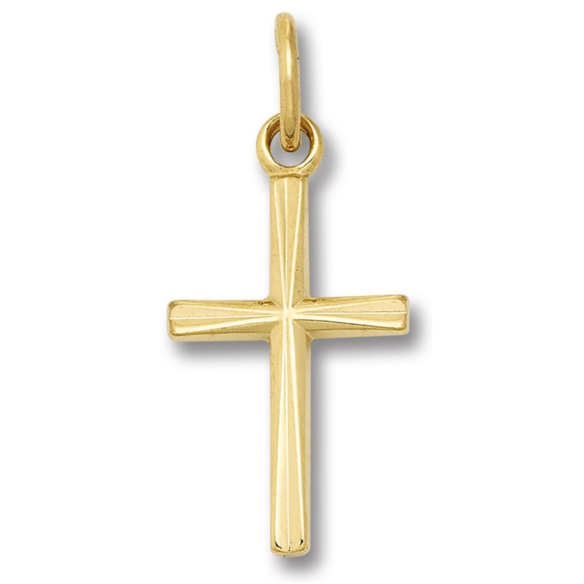 Kettenanhänger ONE ELEMENT "Kreuz Anhänger aus 333 Gelbgold", gold, Schmuckanhänger, Damen, Gelbgold 333 Gold, Gelbgold 333, Gold, Kettenanhänger, Bedeutungsvoll & zeitlos – ein Begleiter mit Persönlichkeit