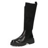 Winterstiefel CAPRICE, Damen, Gr. 37, Normalschaft, schwarz, Leder, Textil, unifarben, Veloursleder, klassisch, Schuhe, Blockabsatz, Stiefel, Langschaftstiefel in bequemer Weite