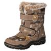 Winterstiefel MUSTANG SHOES, Kinder, Gr. 36, grau (taupe kombi), Textil, Lederimitat, modisch, Schuhe, Winterstiefel, Klettstiefel in bequemer Weite