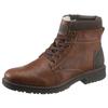 Schnürboots RIEKER, Herren, Gr. 42, braun (cognac, dunkelbraun), Lederimitat, Textil, elegant, Schuhe Schnürboots Winterboots, mit wärmendem Schurwollfutter