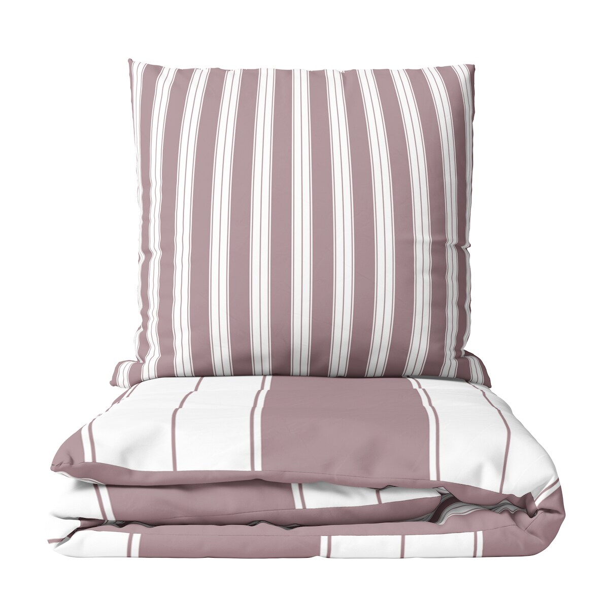 Leonado Vicenti Bettwäsche 135x200 cm Set Violett Gestreift Streifen Baumwolle Wendeseite Pflegeleicht mit Reißverschluss 4 teilig
