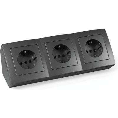Mc Power - mcpower Steckdosenblock Flair, 3-fach, 16A/250V, anthrazit Image