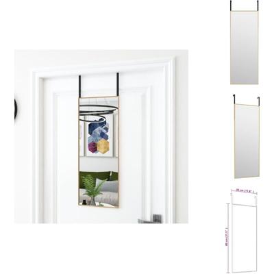 Türspiegel Golden 30x80 cm Glas und Aluminium - Spiegel - Türspiegel - Wandspiegel - Goldener Image