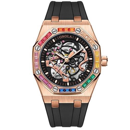 Onola Uhr Top-Marke Luxus Sport Herren Armbanduhr wasserdicht automatische mechanische Uhren
