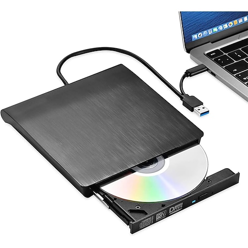 schlankes USB 3.0 Externer DVD-CD-Brenner Typ C, Brenner, Leser, Player, optische Laufwerke für Laptop, PC, DVD-Brenner, tragbares DVD