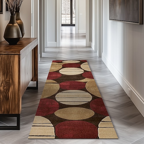 Vintage Boho Shaggy Flur Läufer Teppich weich, rutschfeste waschbare Eingangsmatte, Bauernhaus Küche, Badezimmer, Schlafzimmer Bereich Teppich Image