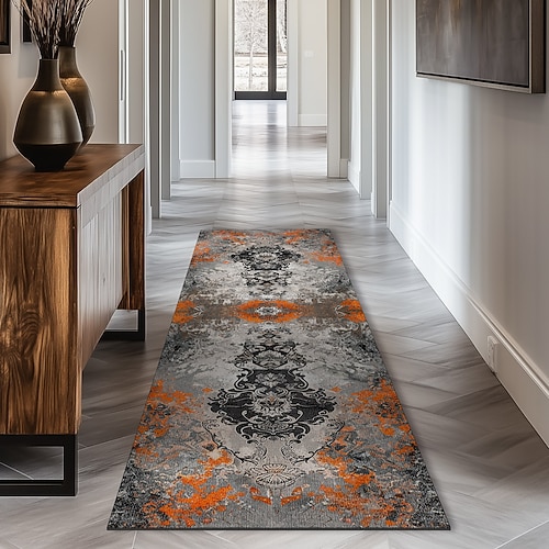 Vintage Boho Shaggy Flur Läufer Teppich weich, rutschfeste waschbare Eingangsmatte, Bauernhaus Küche, Badezimmer, Schlafzimmer Bereich Teppich Image