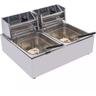 Friggitrice a doppia friggitrice elettrica in acciaio inox, 12 l, friggitrice elettrica con 2