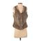 Esprit Faux Fur Vest: Gold Jackets & Outerwear - Women