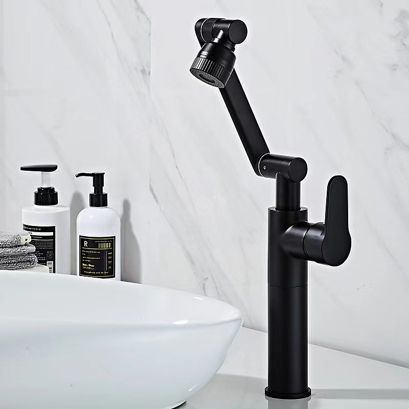 Single Handle Bathroom Faucet Basin Sink Mixer Black Faucet Dual Sprayer Nozzle Hot Cold Crane Mixer Water Taps