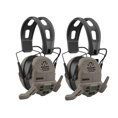 Walker's FireMax Rechargeable Electronic Earmuffs Flat Dark Earth with Free Walkie Talkie 2PK SKU - 604044