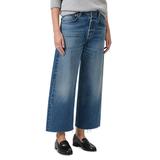 Citizens of Humanity Ayla Raw Hem High Rise Cropped Wide Leg Jeans in Doheny - Doheny
