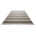 Teppich GREEN LOOOP "Virgil", braun (anthrazit braun,anthrazit braun), B:130cm H:4mm L:190cm, Jute, Teppiche, Naturfaser Teppich aus 80% Jute 20% Baumwolle, mit Fransen, Wohnzimmer
