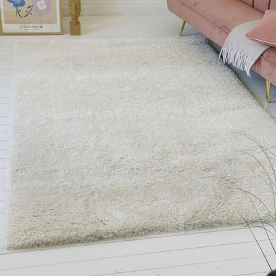 Hochflor-Teppich MY HOME "Saul", weiß, B:200cm H:50mm L:290cm, Polyester, Teppiche, dichter weicher Langflor, Shaggy, uni farben, Wohnzimmer Image