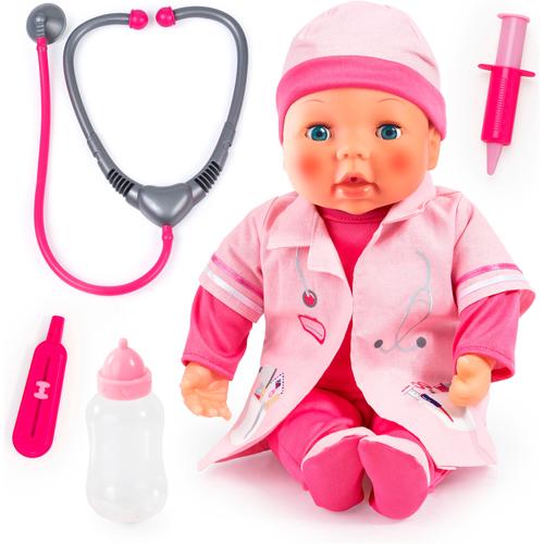 Babypuppe BAYER ""Puppe, 38 cm mit Doktor-Set"" Puppen rosa Kinder