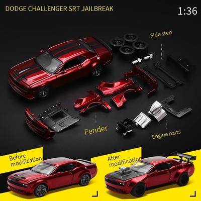 TEMU For Challenger 1:36 Diecast Toy Car - - , Opening , Zinc Alloy - For Boys In Red//