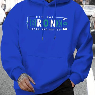 TEMU Men's New Fashionable Design New Letter Hoodie With Drawstring, Autumn And Winter Long Sleeve Pullover Sweatshirt Image