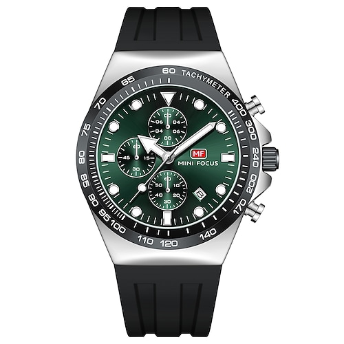 Montre à quartz MINI FOCUS pour hommes montre-bracelet décontractée de mode calendrier lumineux décoration étanche montre en gel silicone cadeau pour la fête des pères