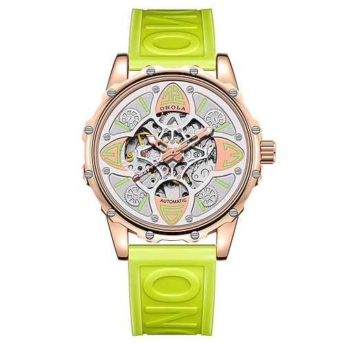 Montre pour homme ONOLA mode luxe haute qualité mécanique complètement automatique étanche montre en silicone