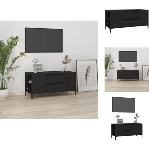 TV-Möbel - Living TV-Schrank Schwarz 102x44,5x50 cm Holzwerkstoff - Schwarz