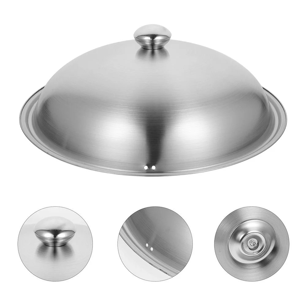 Couvercle de casserole en acier inoxydable, couvercle de casserole en métal, pièces d'ustensiles de cuisine, fournitures de cuisine, poêles à frire, Wok, couvercles de plaque, accessoires ménagers, 1