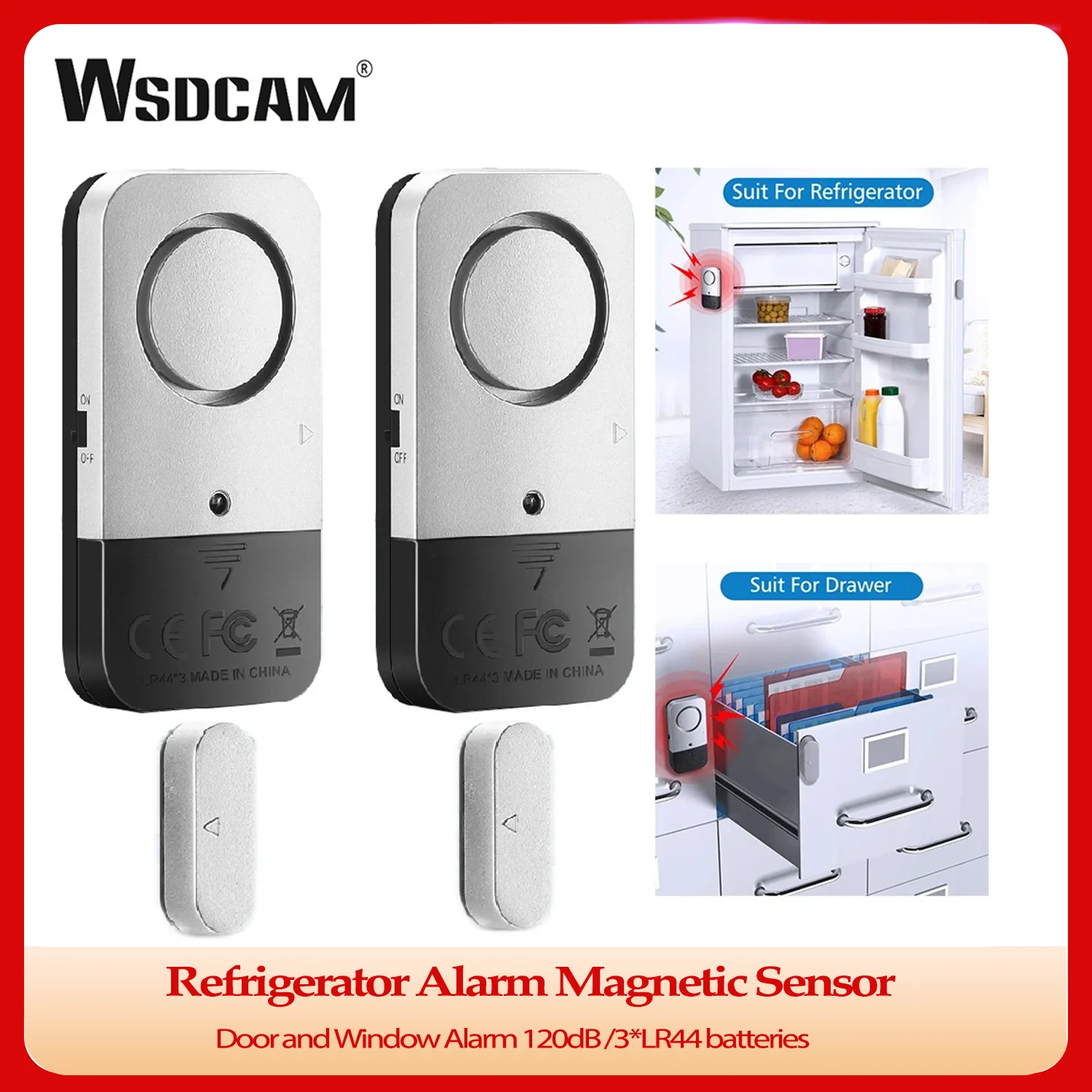 Capteur de porte WSDCAM 120 dB Fenêtre de porte sans fil bruyante ALATION DE SÉCURITÉ DE SÉCURITÉ DE SÉCURITÉ CAPPORTER