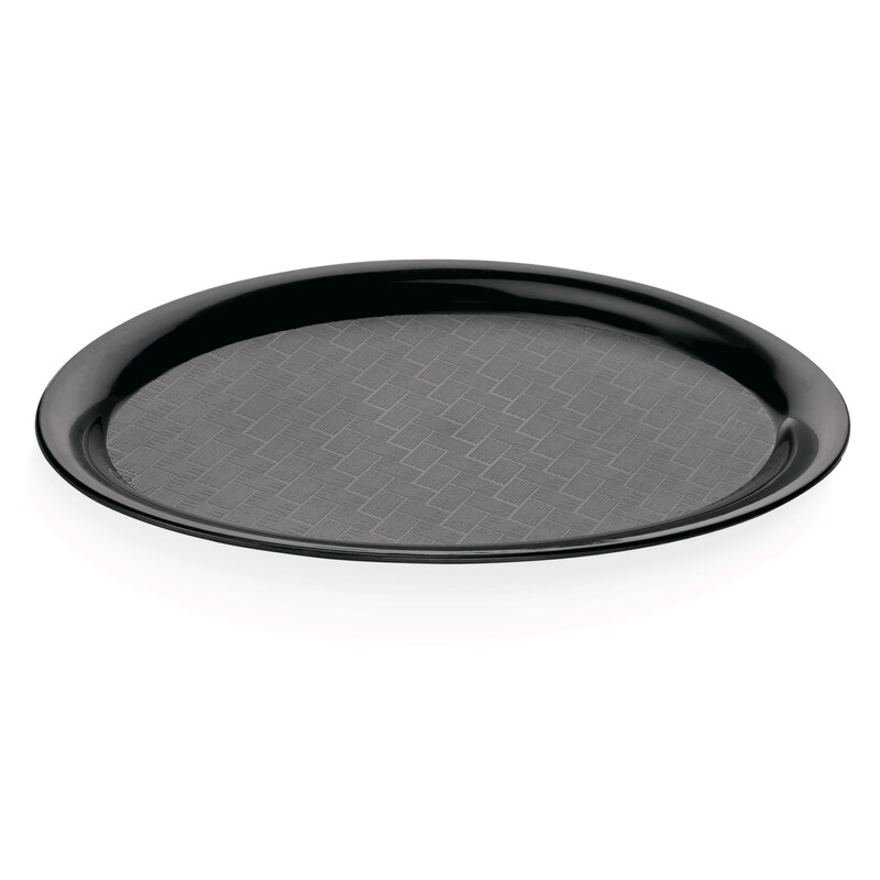 30x Tablett Gastro schwarz oval 29 x 22 cm rutschhemmend PP Image