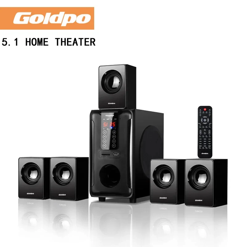 Boîte de son multimédia sur pied 5.1, système de cinéma maison, caisson de basses Surround 3D, haut-parleur Bluetooth TV 60W avec télécommande