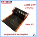 MINCO HEAT 240 w/m2 nouveau Film chauffant PTC graphène infrarouge AC200 ~ 240 V environ 60C tapis chauffant au sol chaud