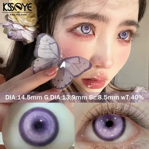 KSSEYE 1 paire de lentilles de Contact Halloween avec degré Cosplay Anime lentilles de Contact bleu beauté maquillage lentille rose couleur Contact annuel