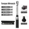 Chiave dinamometrica con attacco quadrato da 1/4" 3/8" 1/2" Precisione 40-220N.m 3% Chiave per utensili manuali per riparazione auto bici 5-60N.m Chiave a cricchetto a due vie