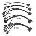 Adattatore per cavo Splitter di alimentazione con maniche a ventola da SATA a 3 Pin a 4 Pin, da 15Pin SATA a 1/2/3/4/5 TX3 / TX4 (PWM) cavo di raffreddamento a Y per custodia per PC da 12V