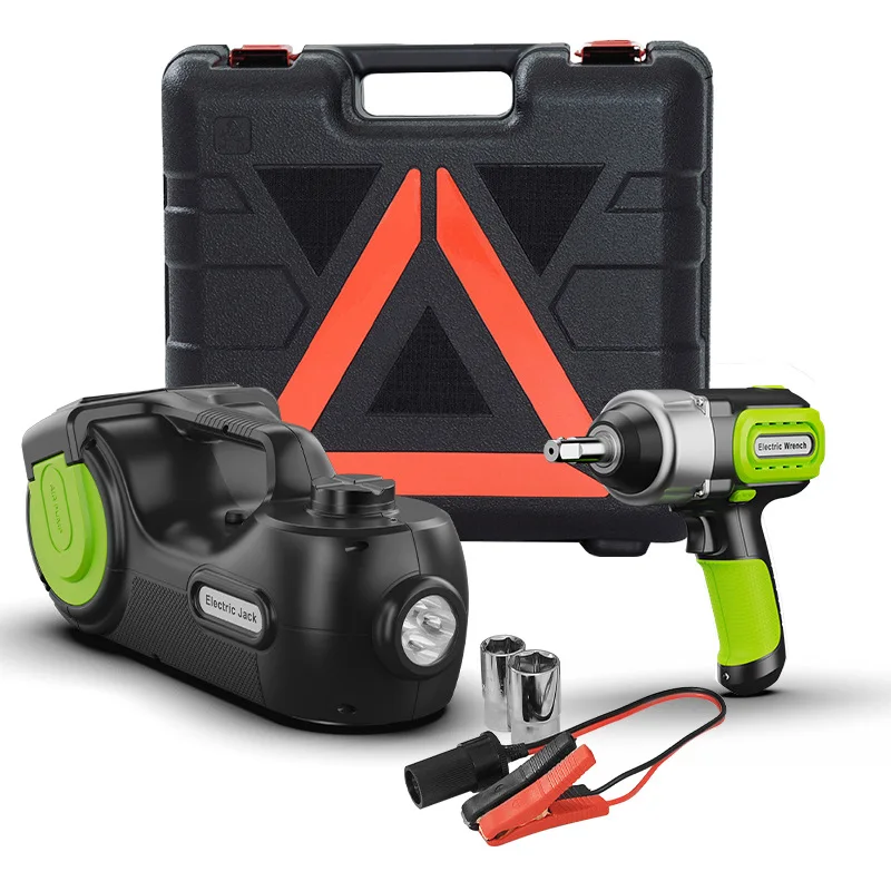 Martinetto per auto elettrica 12V 5 Ton 4 in 1 martinetto idraulico elettrico 155-530mm martinetto di sollevamento con luce a LED per compressore con chiave a percussione