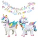 Banner per feste con unicorno Ghirlanda in piedi Palloncino con unicorno Decorazione per compleanno per ragazze per bambini Banner Baby Shower Decorazione per feste con unicorno