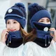 2020 nuovo Set da 3 pezzi cappello lavorato a maglia da donna sciarpa berretti scaldacollo cappello invernale per donna ragazze berretti Skullies berretti caldi in pile
