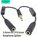 Splitter per auricolari con spina jack con controllo del volume separato Cavo da 3,5 mm Audio stereo Y Splitter da 3,5 mm maschio a 2 porte Jack da 3,5 mm