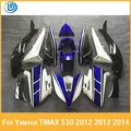 Per Yamaha TMAX 530 TMAX-530 TMAX530 2012 2013 2014 Carrozzeria stampata ad iniezione Nuovo kit carenatura moto ABS bianco e blu