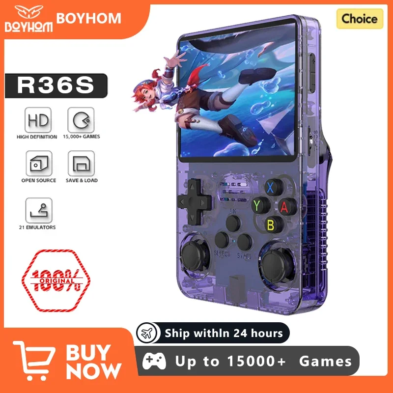 128g Open Source R36s Retro Handheld-Videospiel konsole Linux-System 3,5 Zoll IP-Bildschirm tragbare Tasche Video-Player 64GB Spiele