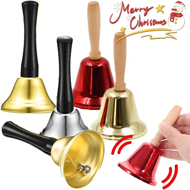Weihnachten Hand Glocke Kugel Jingle Glocken Gold Schule Handbell Restaurant Anruf Glocke Service liefert Weihnachten Navidad Noel Neujahr Image