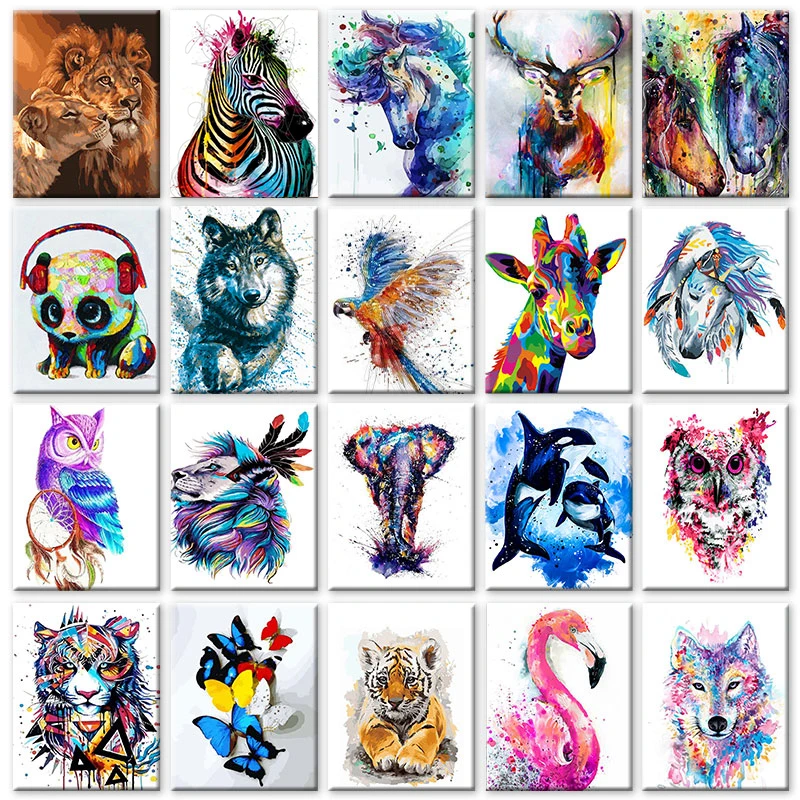 40x50cm Rahmenloses Malen nach Zahlen Tiere auf Leinwand Bilder nach Zahlen Acrylfarbe nach Zahlen Home Decor Digitales Malen Image