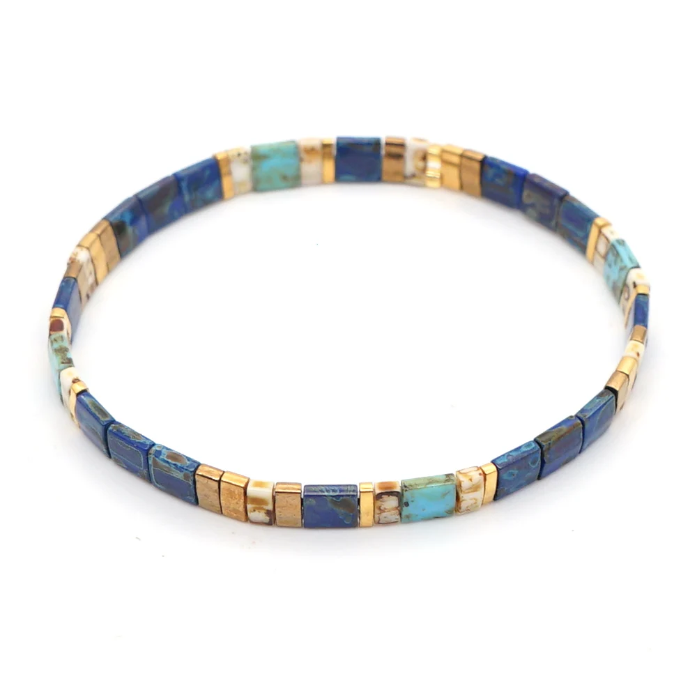 Go2boho Bracciale vintage per donna Miyuki Tila Braccialetti con perline Boho Pulseras Gioielli campione Amici Miglior regalo Gioielli